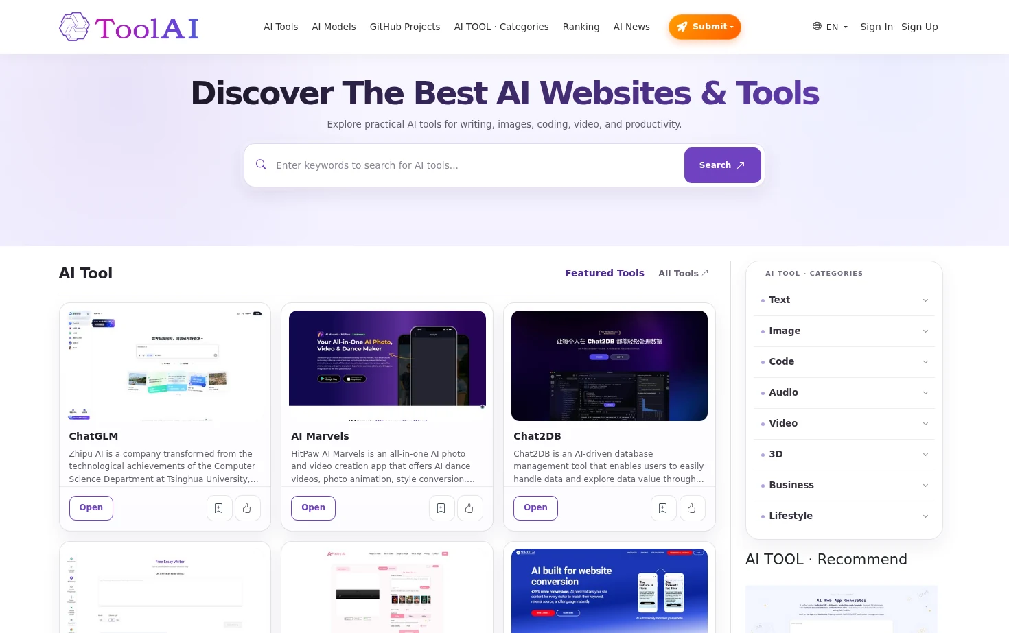 ToolAI.io 页面快照